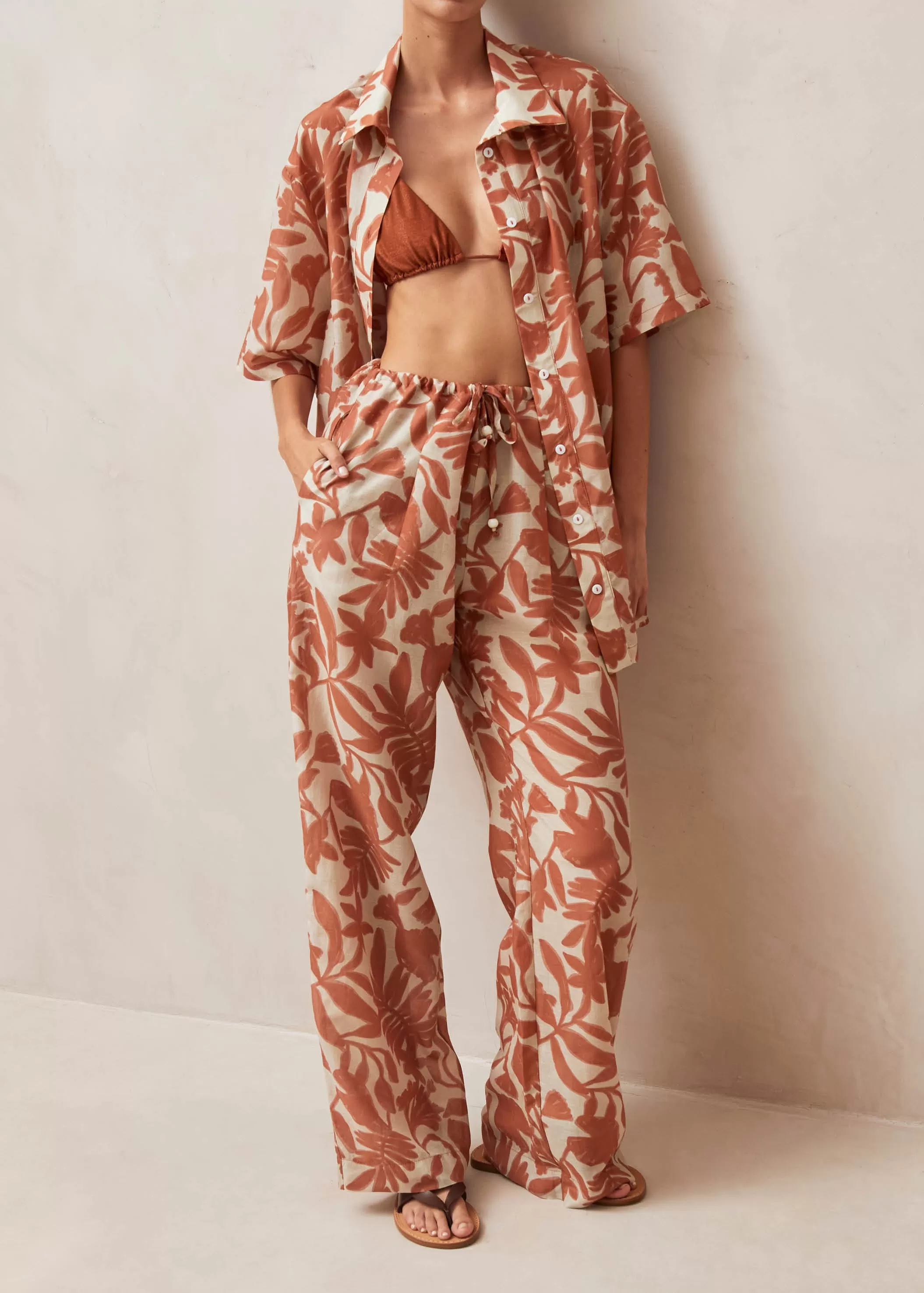 Tiki Floral Orange Pants