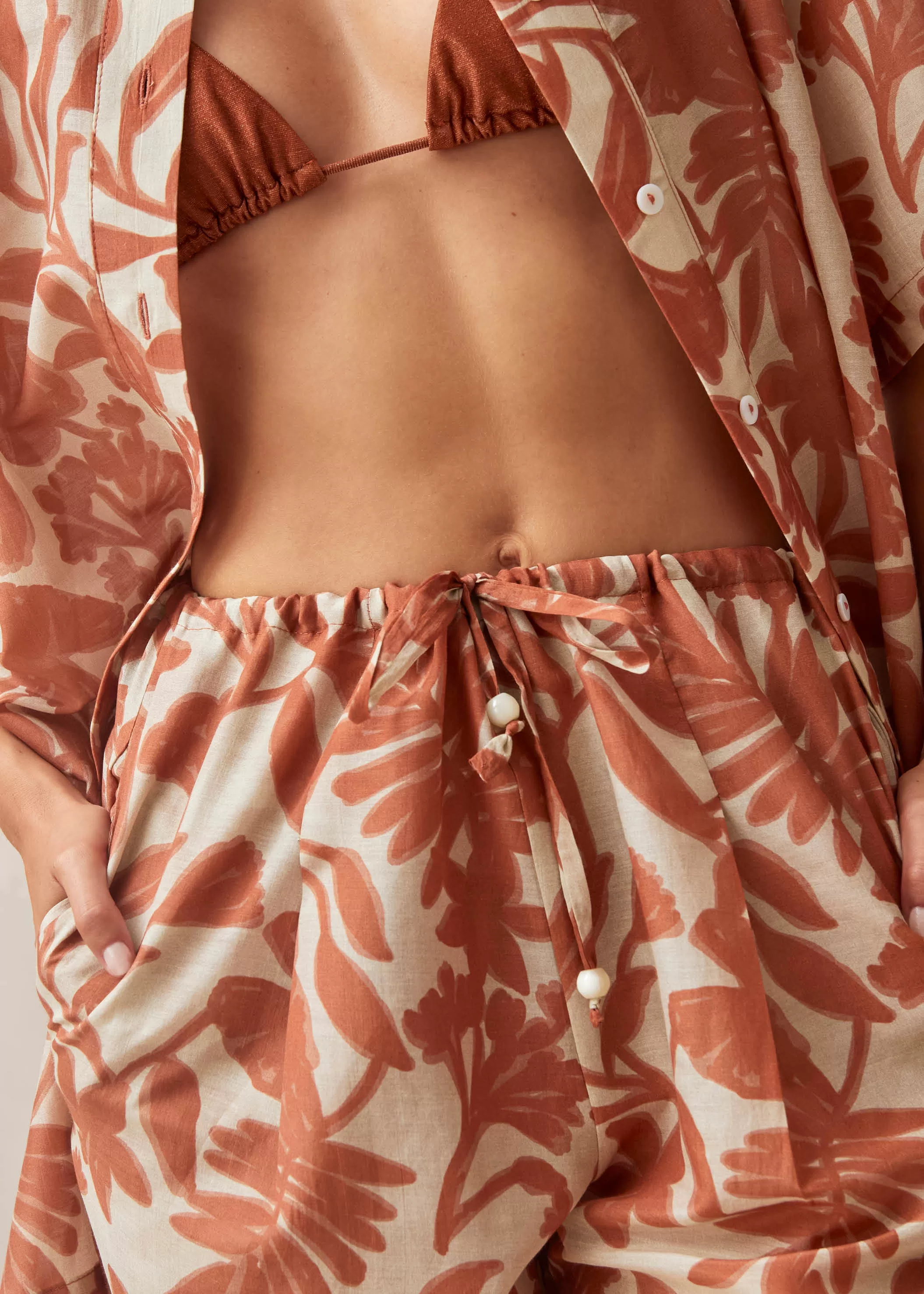 Tiki Floral Orange Pants