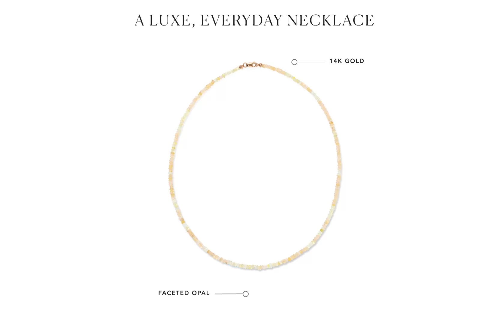 Tiny Beaded 14k Gold Necklace in Opal