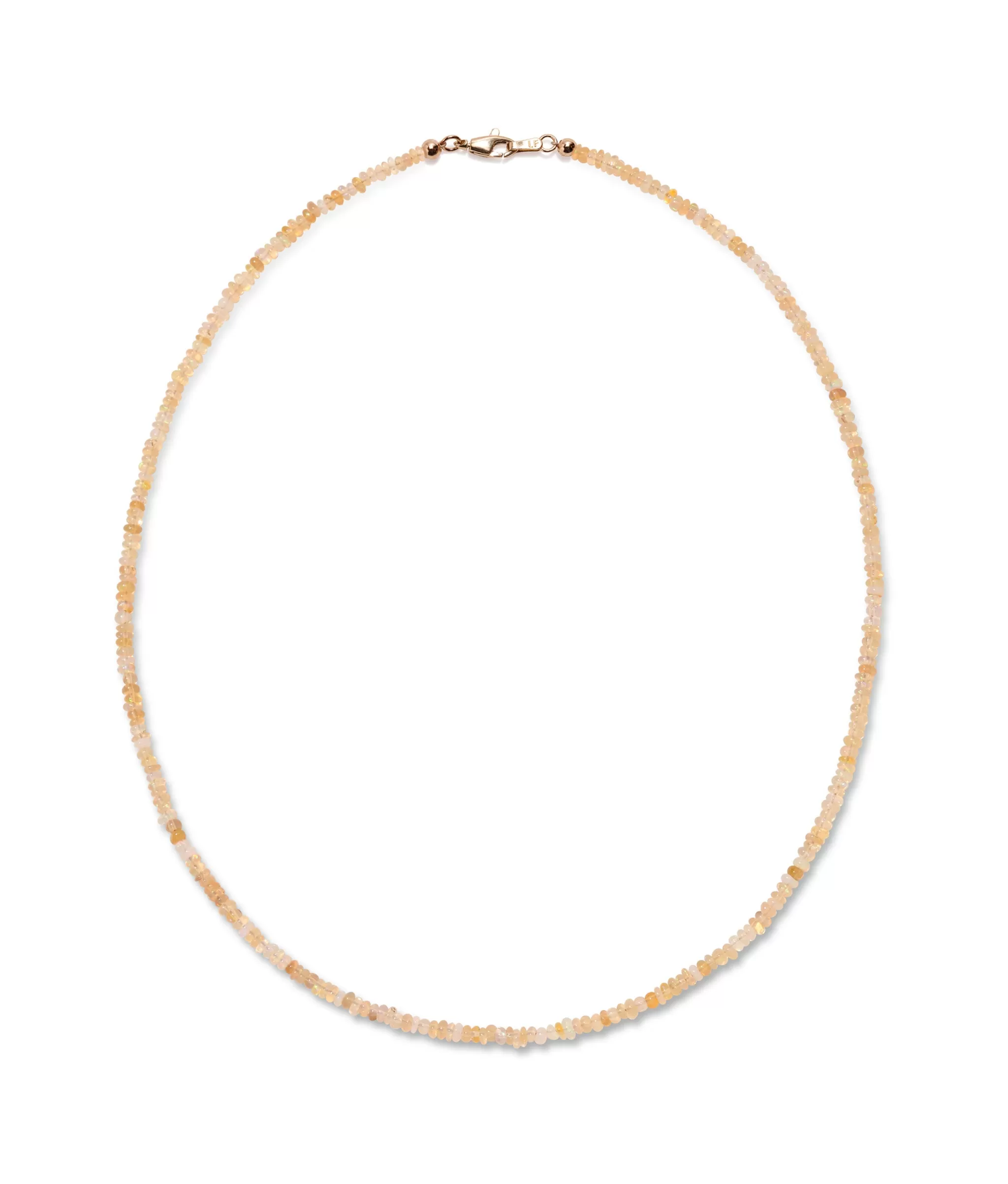 Tiny Beaded 14k Gold Necklace in Opal