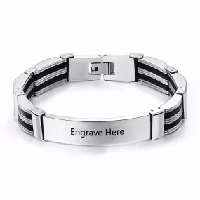 Titanium Steel Personalized Engrave Bracelets For Men