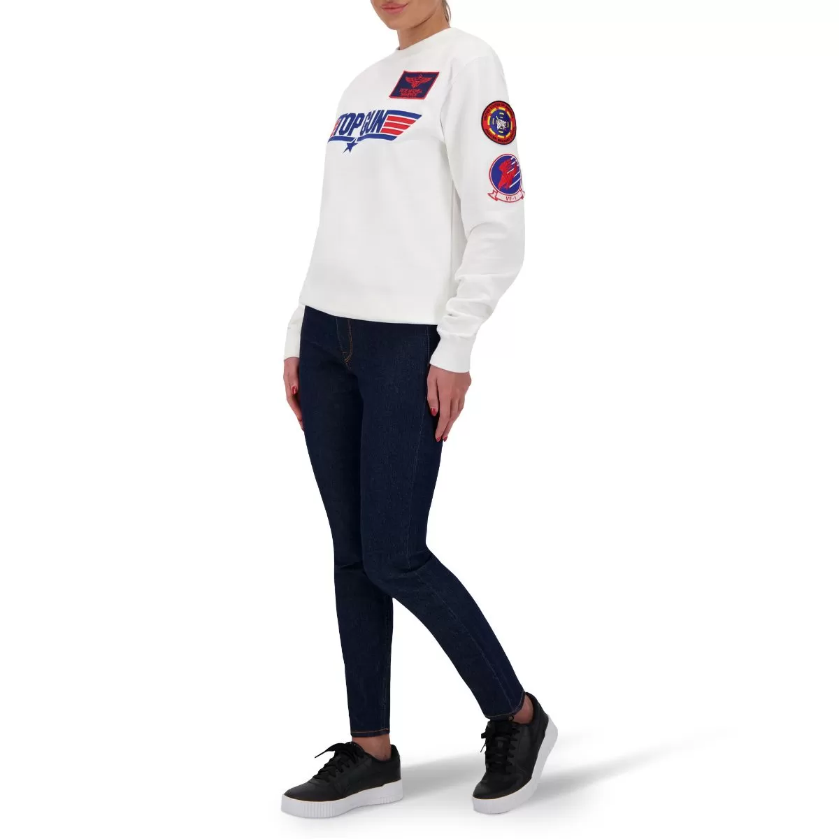 TOP GUN Unisex Logo Sweatshirt - WHITE