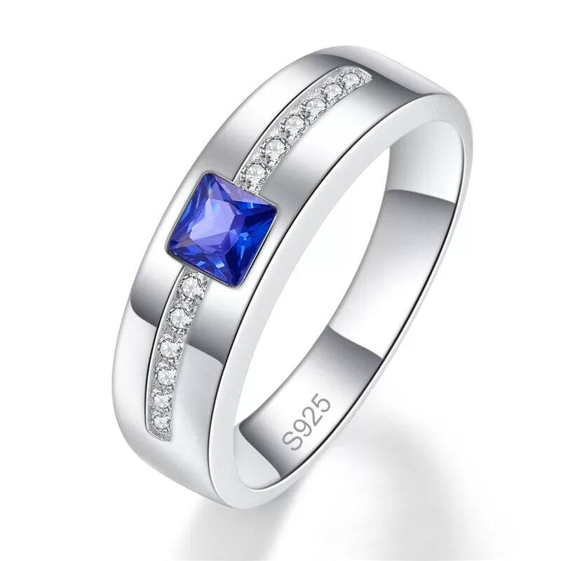 Trendy White CZ Sapphire Unisex Ring - S925 Sterling Silver