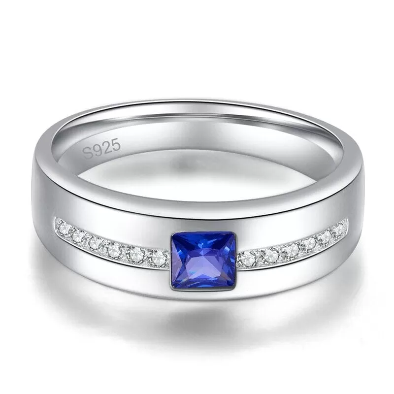 Trendy White CZ Sapphire Unisex Ring - S925 Sterling Silver