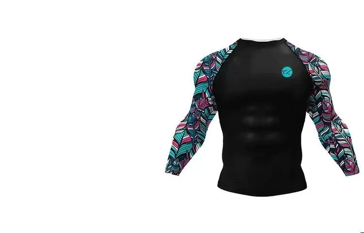 Tribal 'Hibiscus' Elite Long Sleeve Compression Rashguard