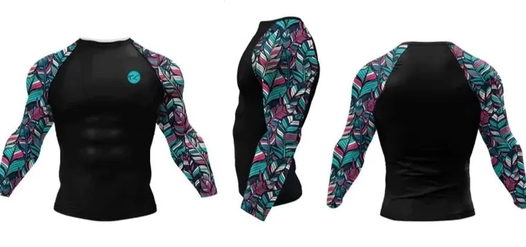 Tribal 'Hibiscus' Elite Long Sleeve Compression Rashguard