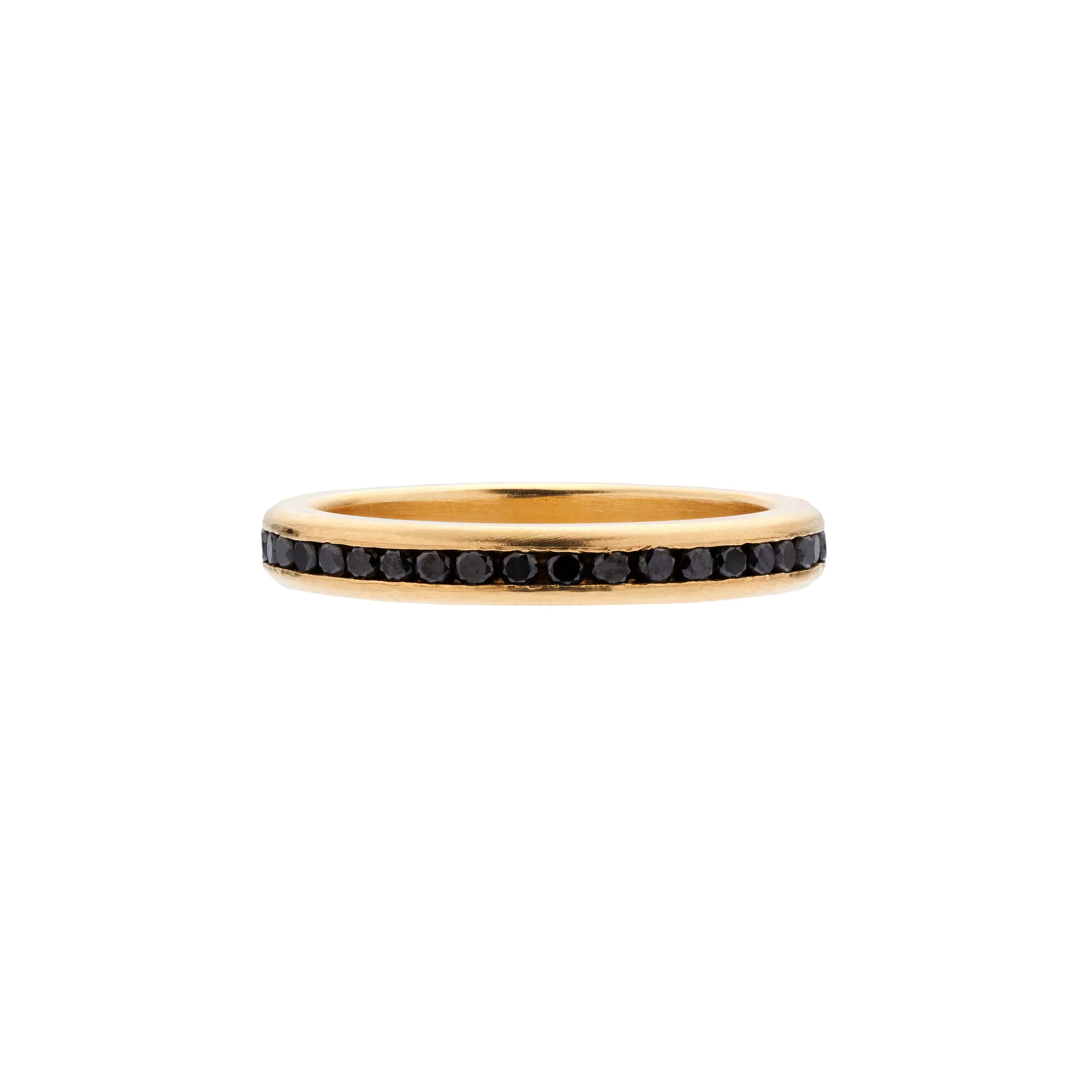 Tura Sugden 18k Yellow Gold Black Diamond Eternity Band