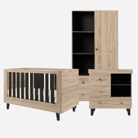 Tutti Bambini Como 3 piece Room Set - Distressed Oak/Slate Grey