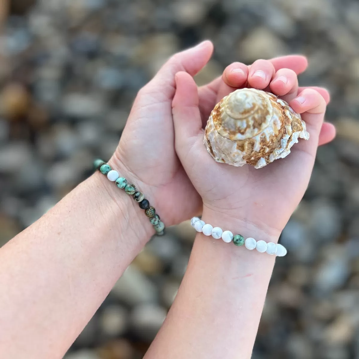 TWOgether Bracelet Pair: Turquoise and Howlite