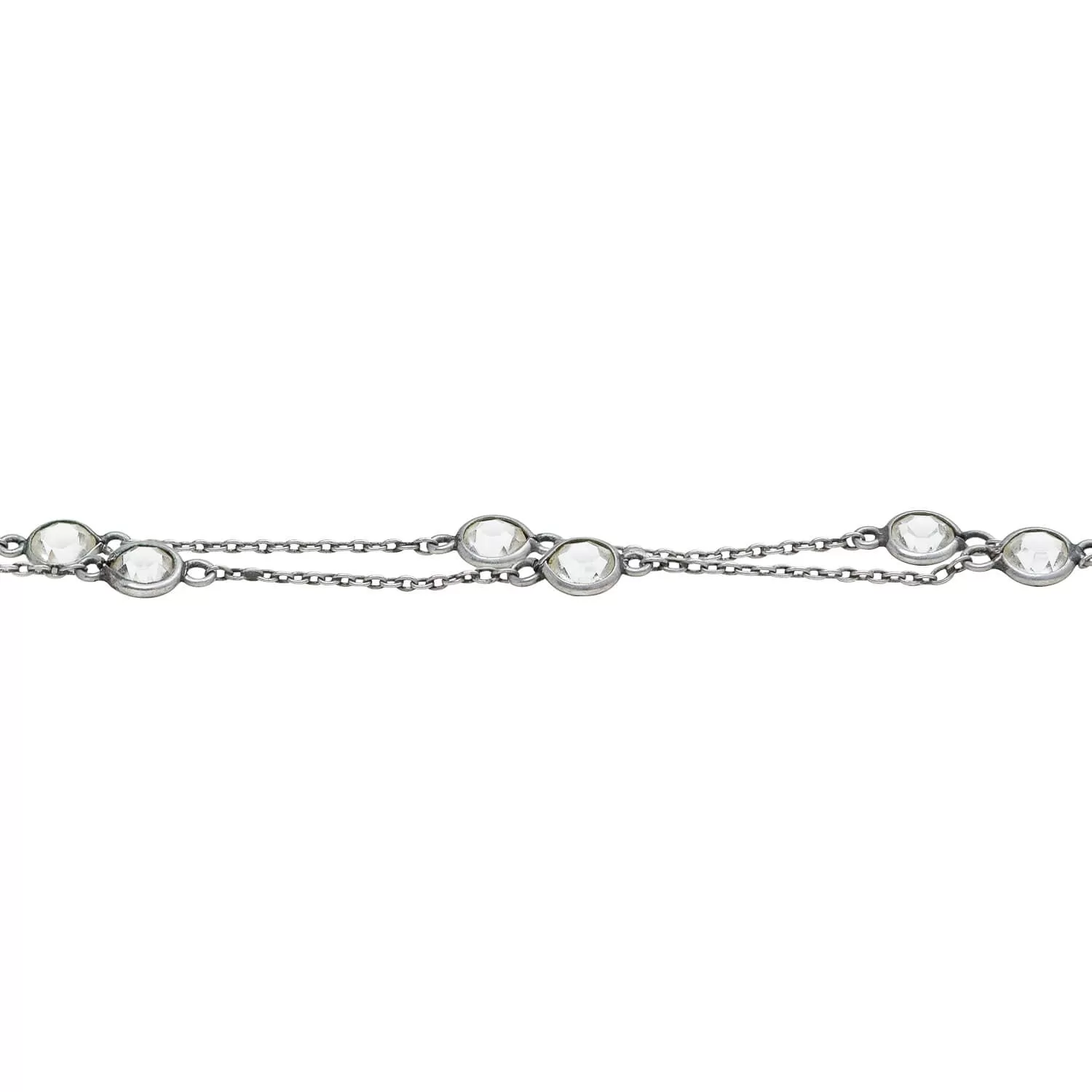 Victorian Sterling Silver French Paste Guard Chain