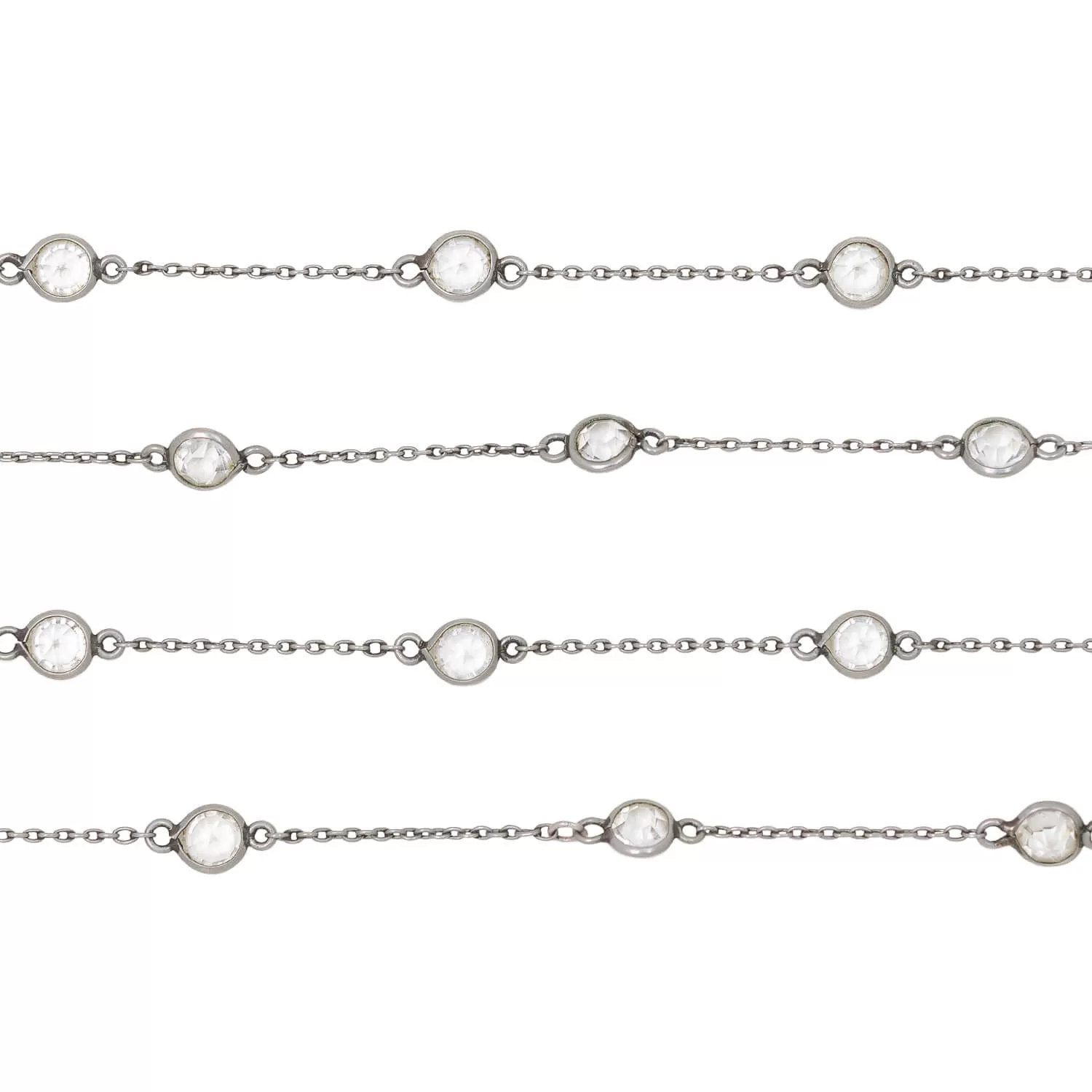 Victorian Sterling Silver French Paste Guard Chain