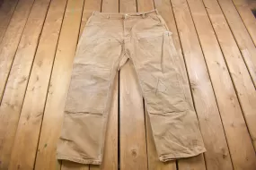 Vintage 1990s Carhartt Double Knee Work Pants Size / 90s Carpenter Pants 38 x 31 / Made In USA (Rare) / Distressed Carhartt / Hype Vintage