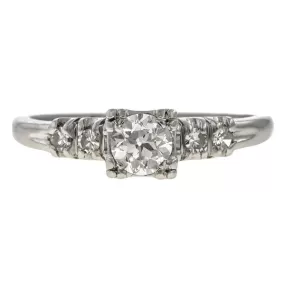 Vintage Engagement Ring, Old European 0.36ct.