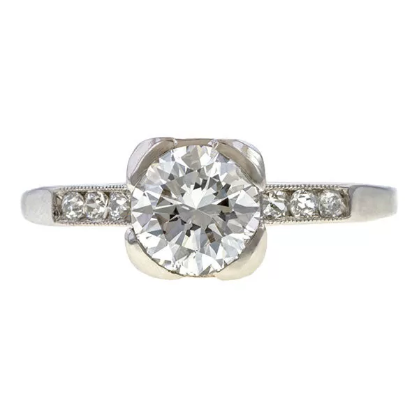 Vintage Engagement Ring, RBC 1.30ct.