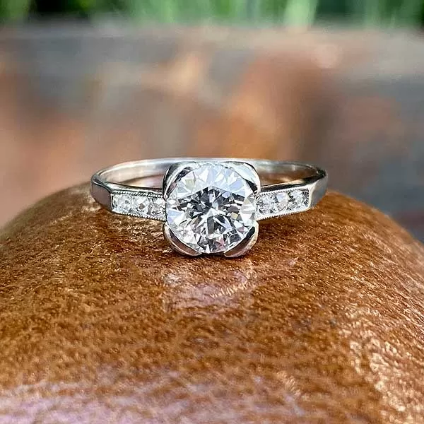 Vintage Engagement Ring, RBC 1.30ct.