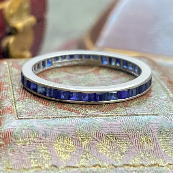 Vintage Sapphire Eternity Band Ring, Size 5.5