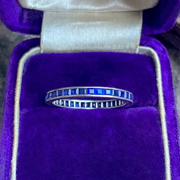 Vintage Sapphire Eternity Band Ring, Size 5.5