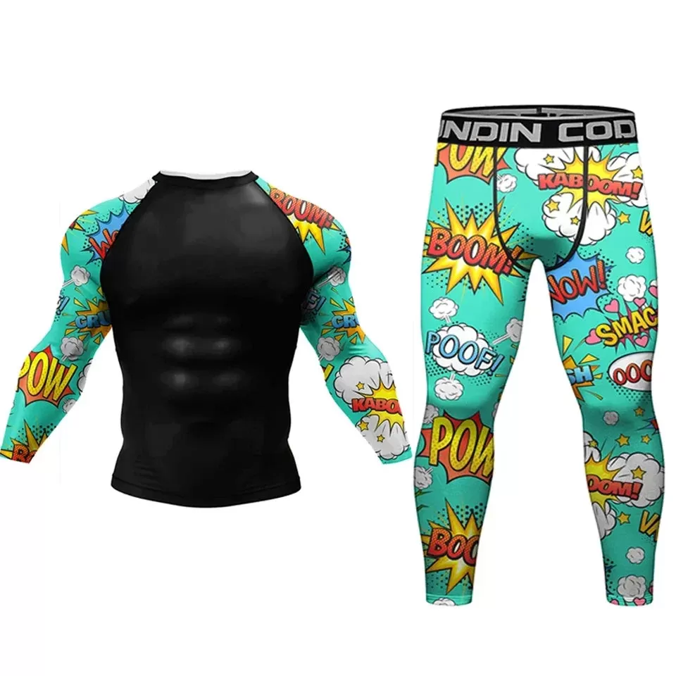 Warrior 'Comic Print' Compression Set