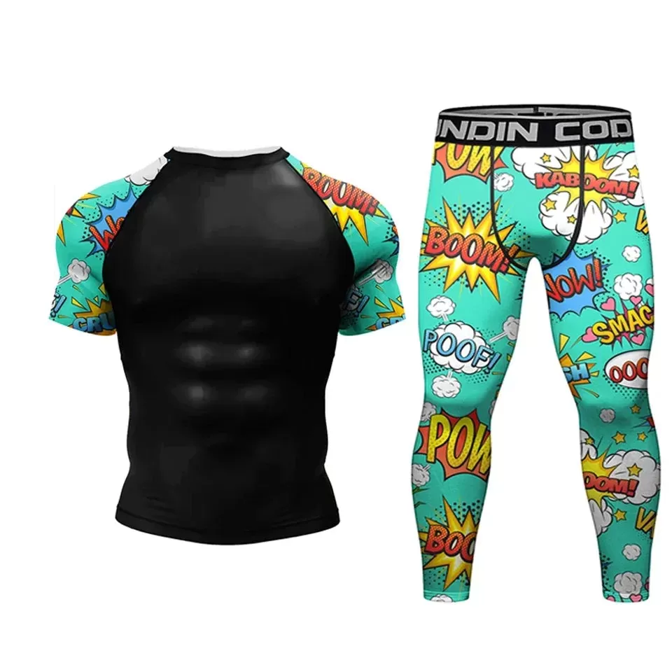 Warrior 'Comic Print' Compression Set