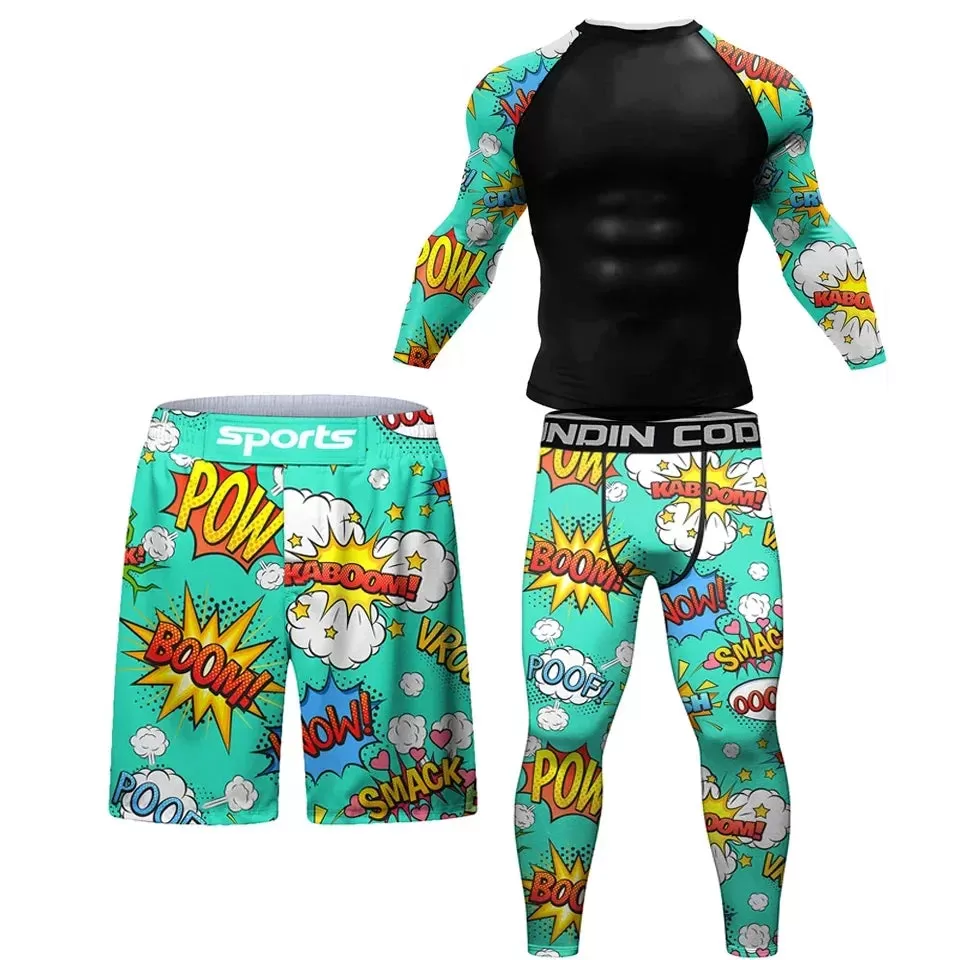 Warrior 'Comic Print' Compression Set