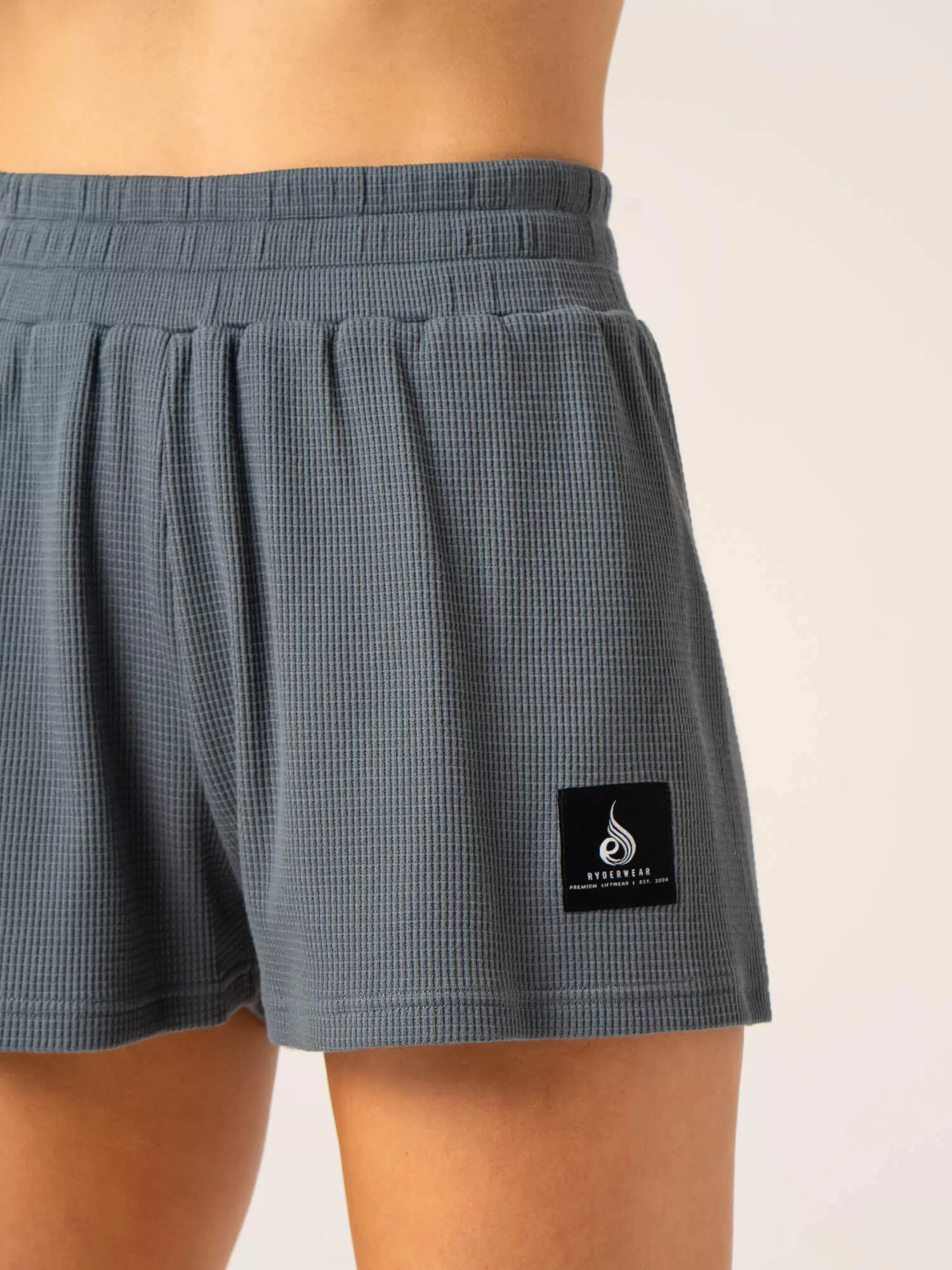 Women's Waffle Lounge Shorts - Steel Blue