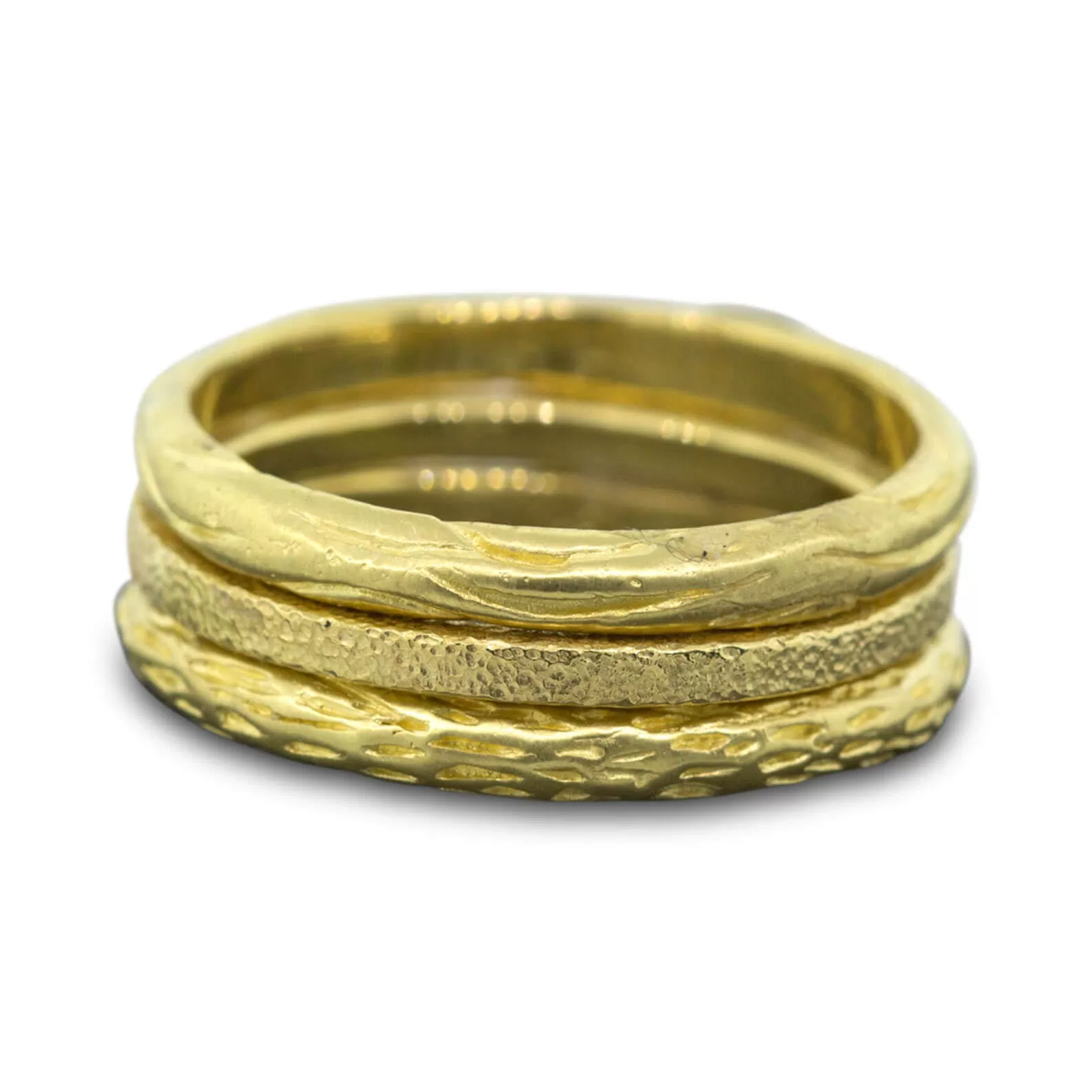 Woodgrain Ring in 18k gold