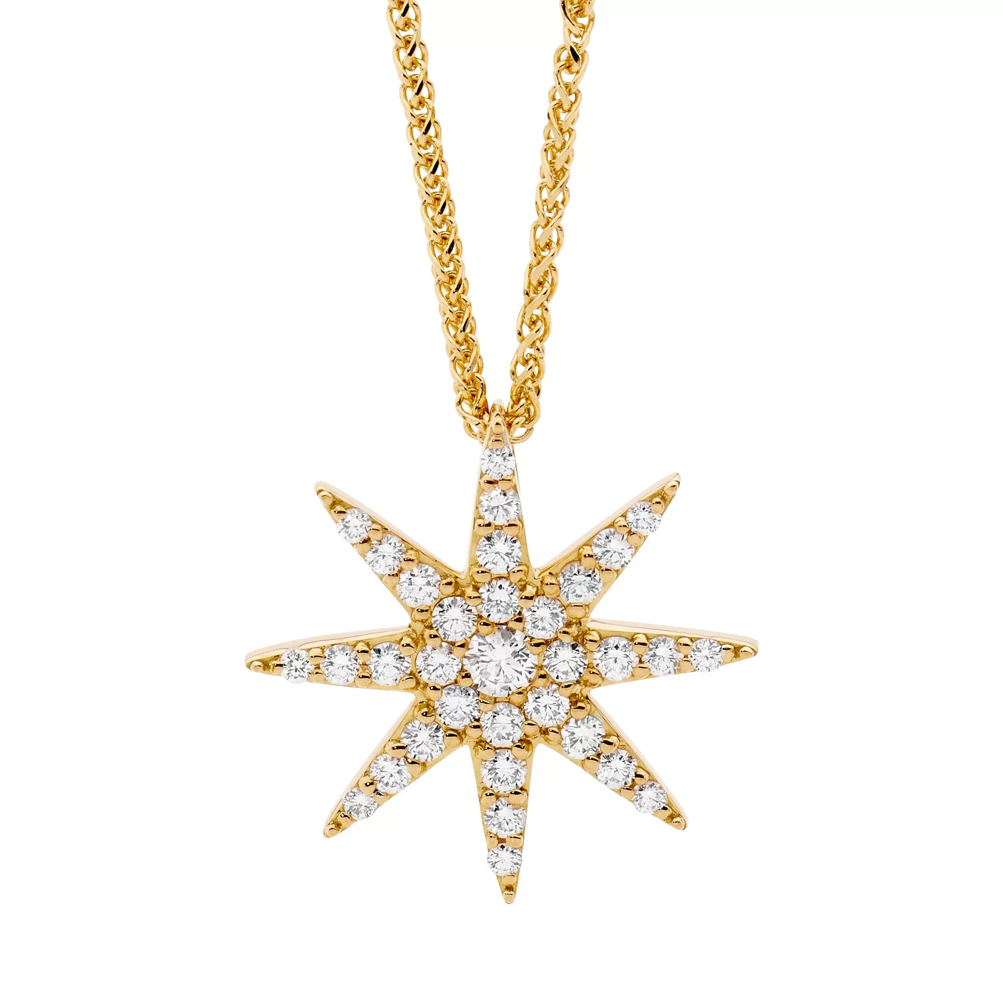 Yellow Gold Diamond Star Pendant